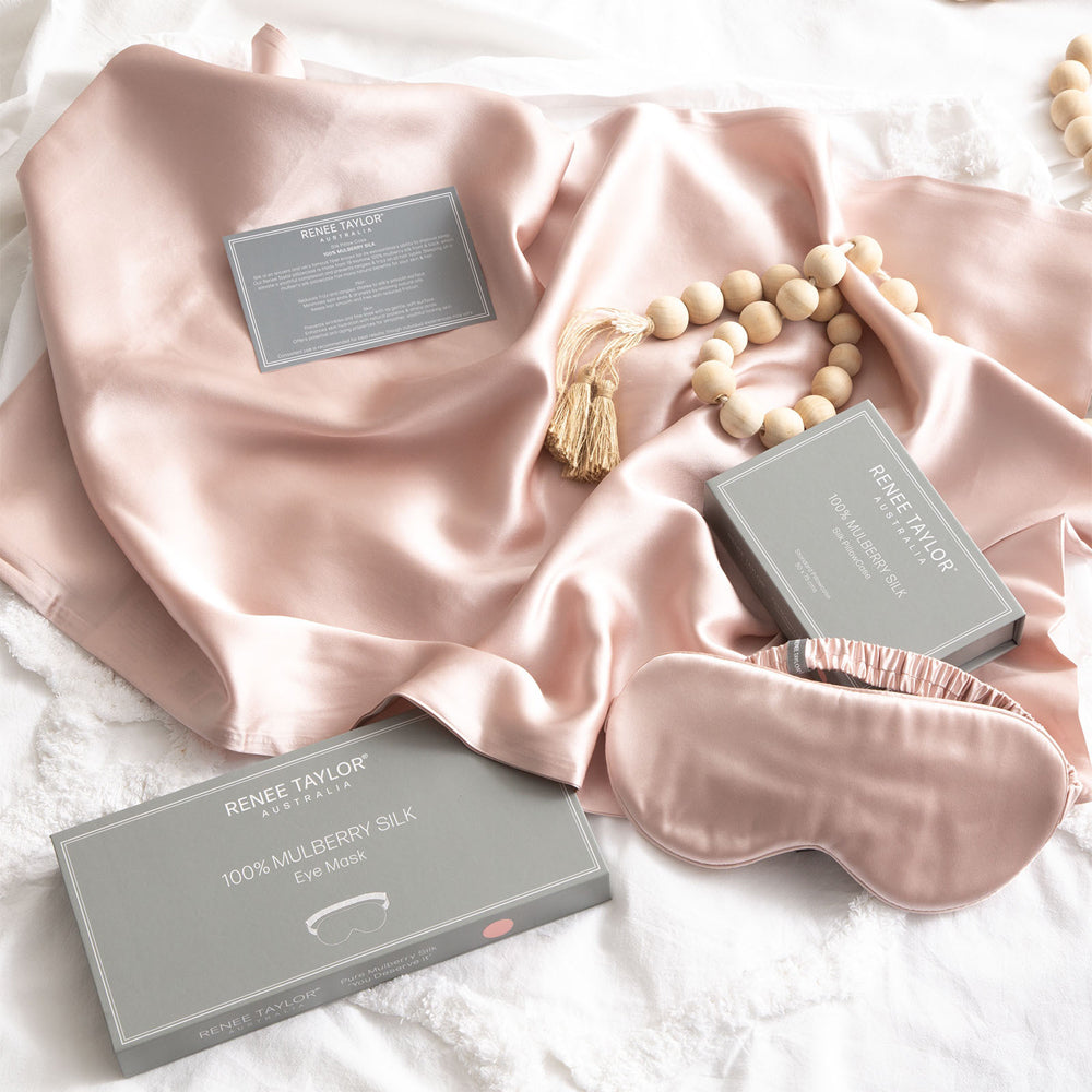 Renee Taylor Mulberry Silk Eye Mask Sleeping Shade - Blush