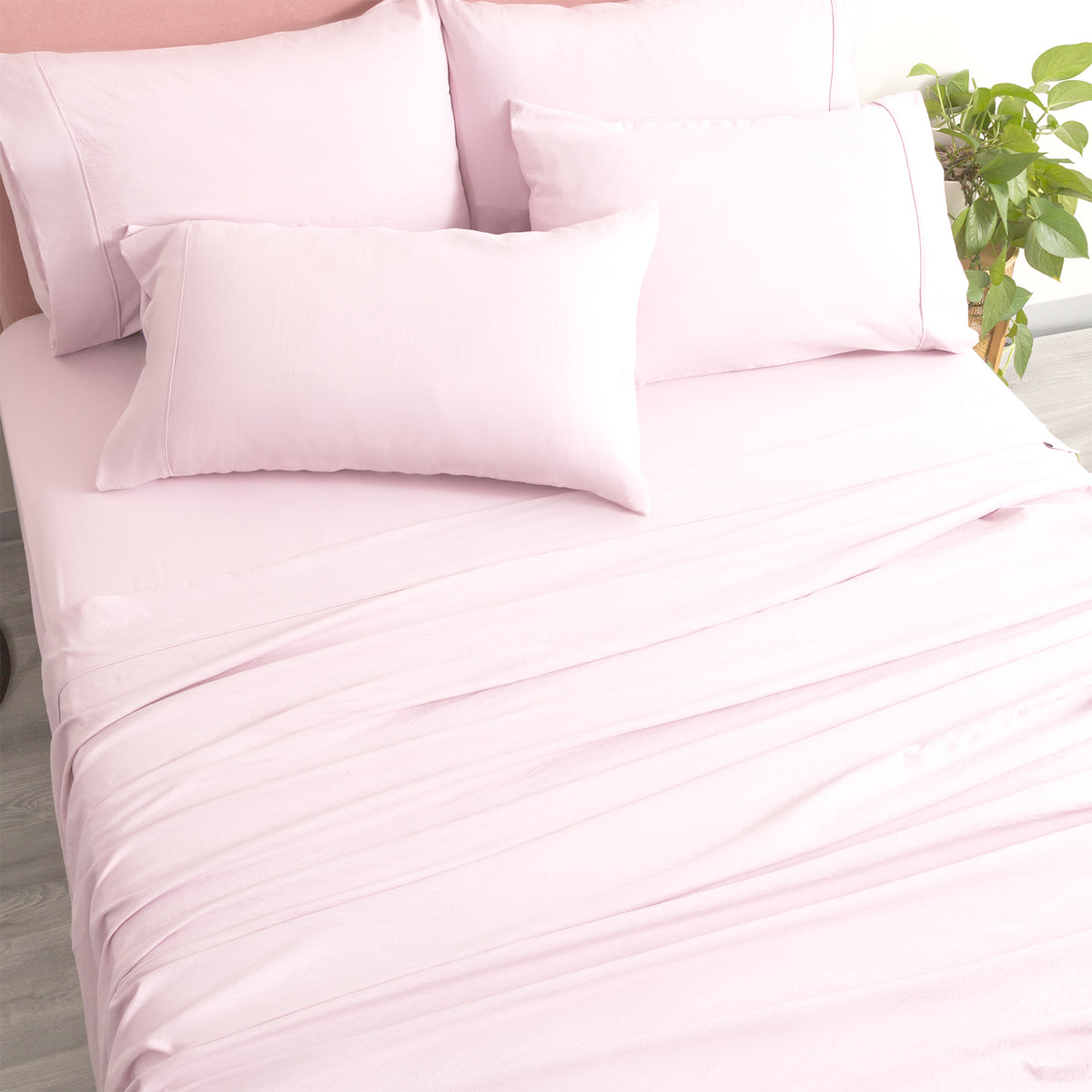 Ddecor Home Ultra Plush King Single Microfiber Sheet Set VNT Washed Lilac