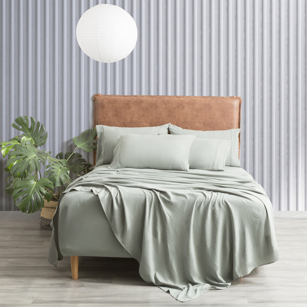 Ddecor Home Ultra Plush King Single Microfiber Sheet Set VNT Washed Sage
