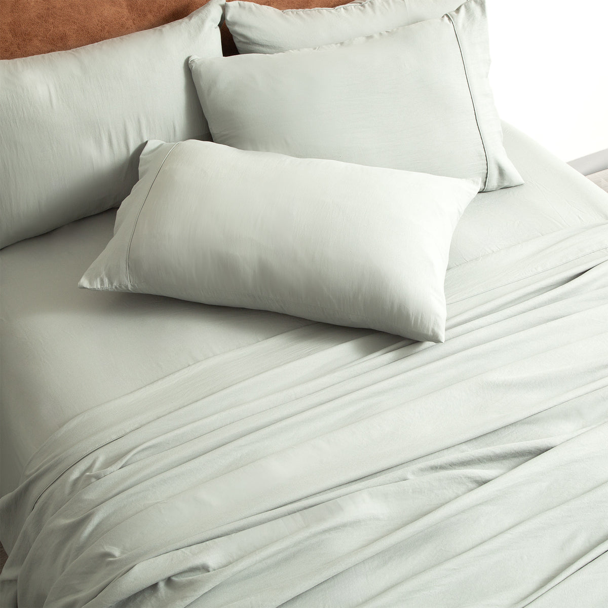 Ddecor Home Ultra Plush King Single Microfiber Sheet Set VNT Washed Sage