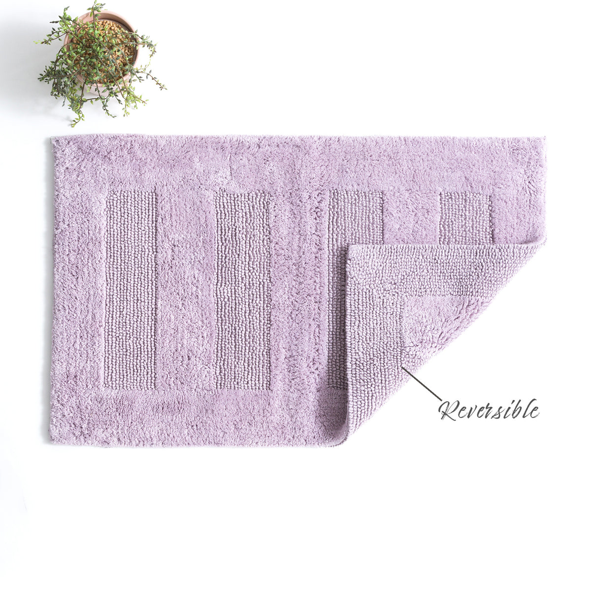 Renee Taylor Retreat 80cm Cotton Bath Mat Reversible Lilac
