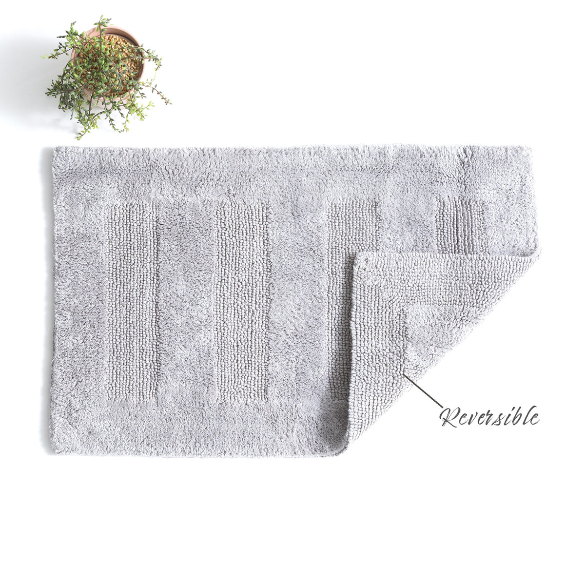 Renee Taylor Retreat 80cm Cotton Bath Mat Reversible Granite