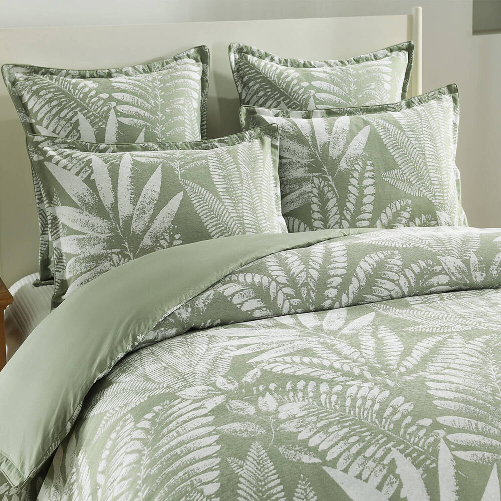 Renee Taylor Lansfield Jacquard Euro Pillowcase Square 65x65cm Sage