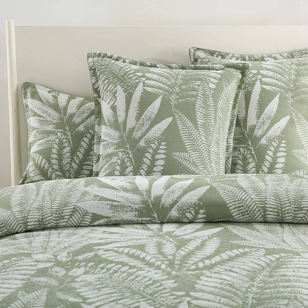 Renee Taylor Lansfield Jacquard Euro Pillowcase Square 65x65cm Sage