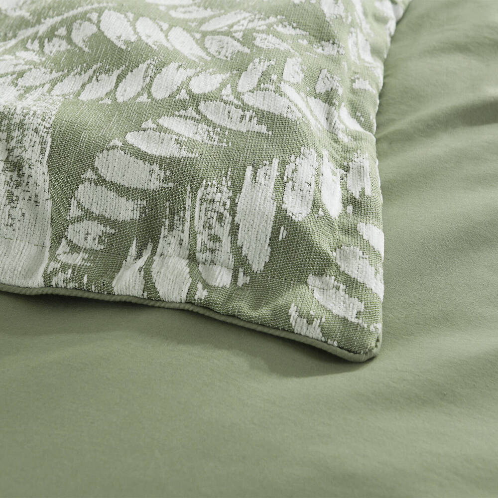Renee Taylor Lansfield Jacquard Euro Pillowcase Square 65x65cm Sage