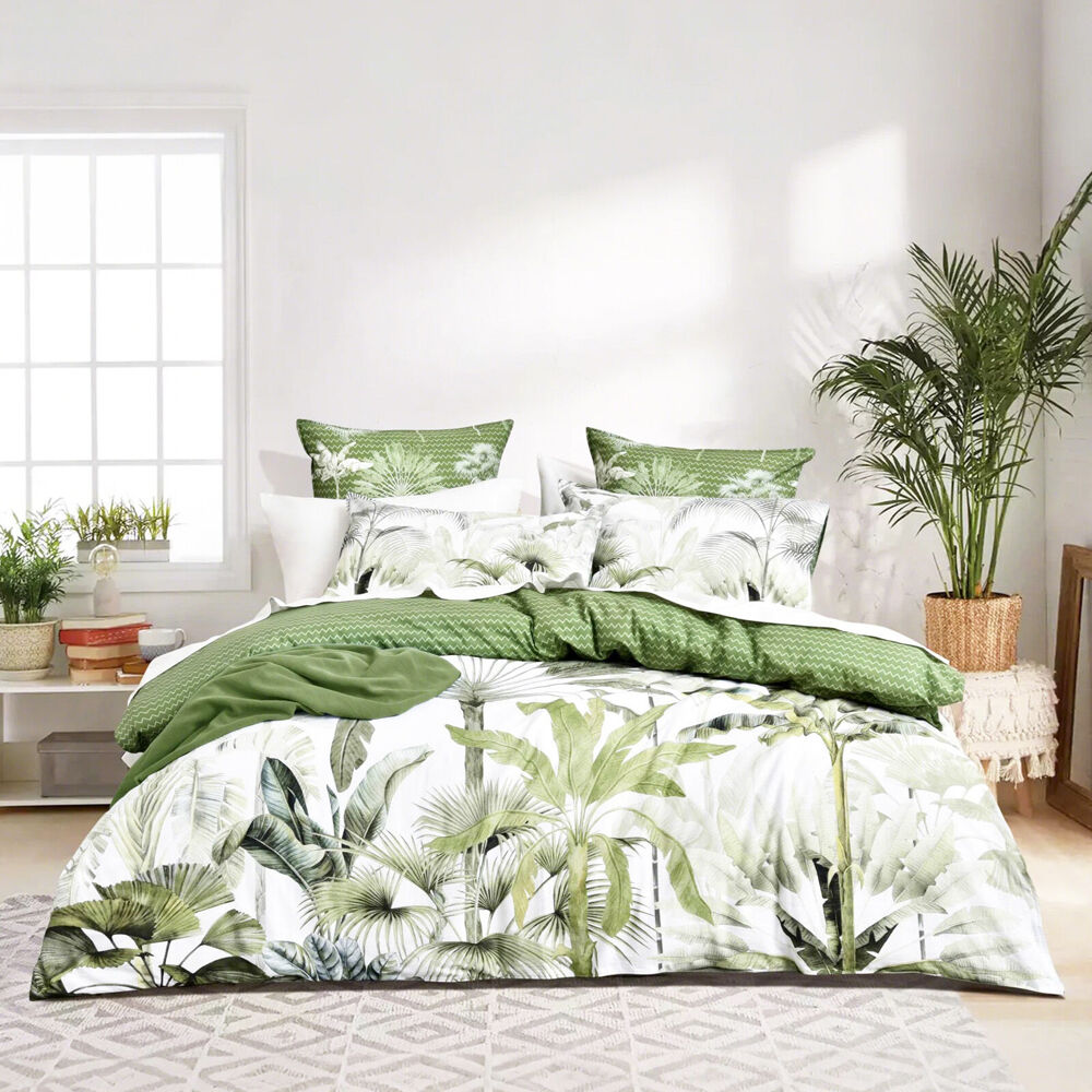 Renee Taylor 300 TC Cotton Reversible Euro Pillowcase Noosa Palm
