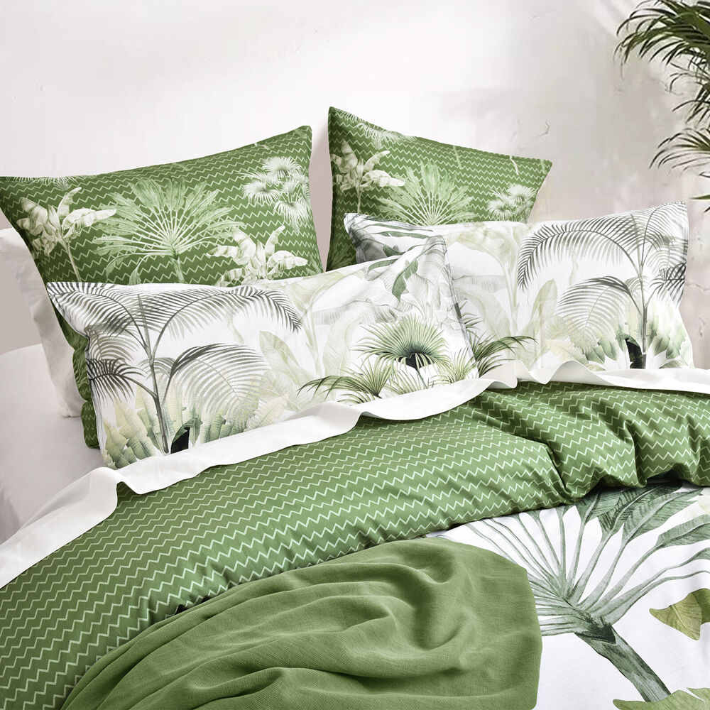 Renee Taylor 300 TC Cotton Reversible Euro Pillowcase Noosa Palm