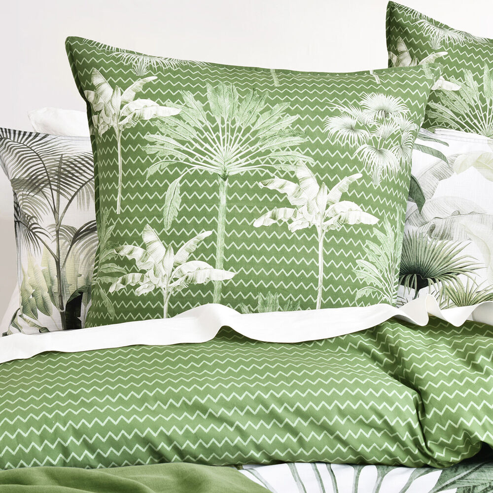 Renee Taylor 300 TC Cotton Reversible Euro Pillowcase Noosa Palm