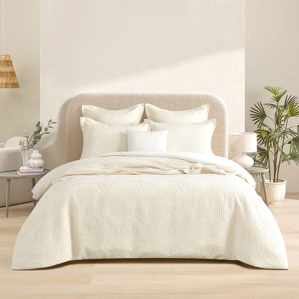 Renee Taylor Dakota Jacquard European Square Pillowcase 65x65cm Beige