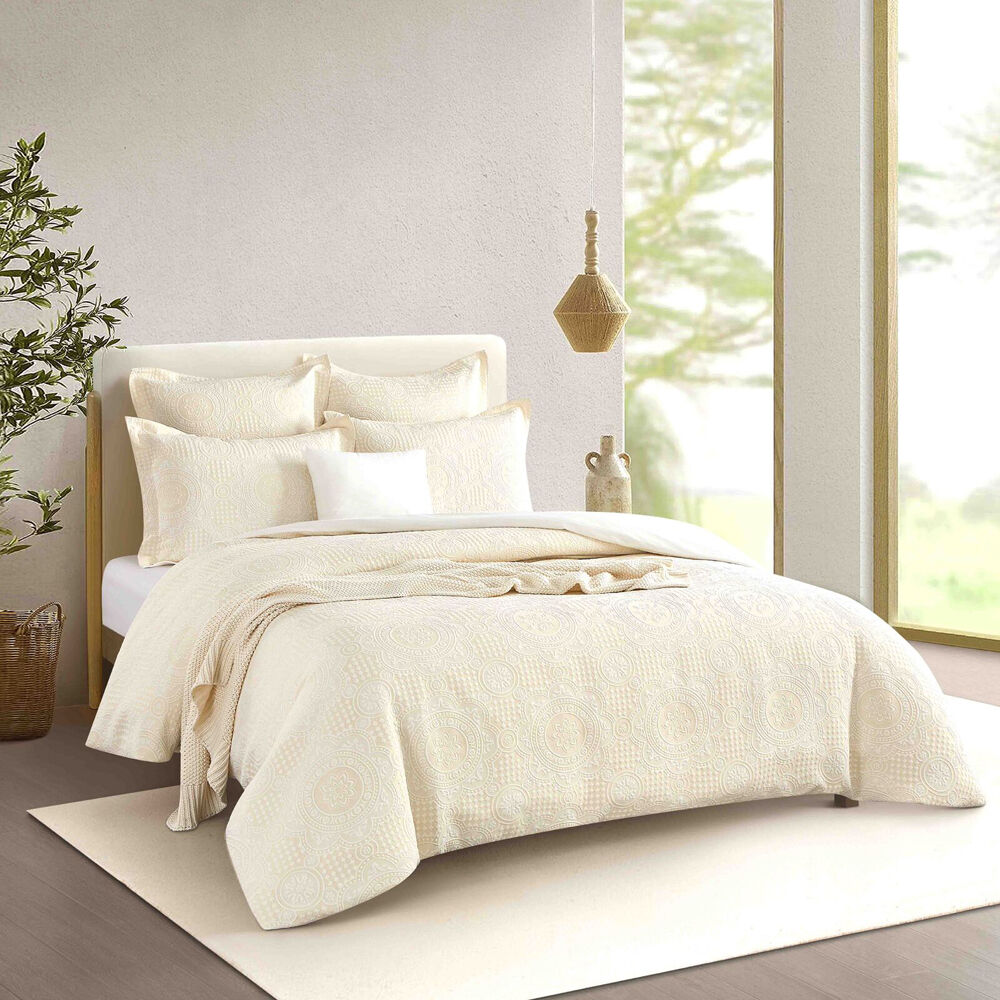 Renee Taylor Dakota Jacquard European Square Pillowcase 65x65cm Beige