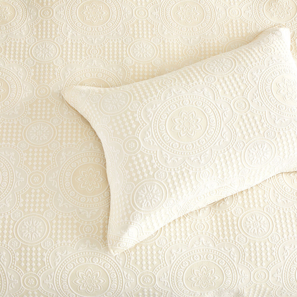 Renee Taylor Dakota Jacquard European Square Pillowcase 65x65cm Beige
