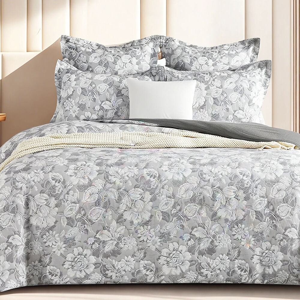 Renee Taylor Sigma Jacquard European Square Pillowcase 65x65cm Charcoal