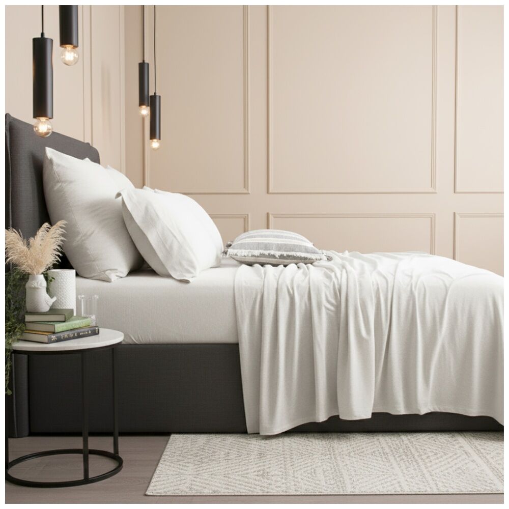 Renee Taylor Comfort T’s Organic Cotton Jersey Sheet Set Ecru
