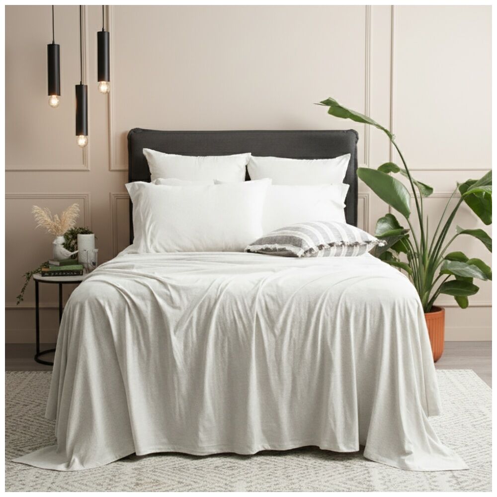 Renee Taylor Comfort T’s Organic Cotton Jersey Sheet Set Ecru