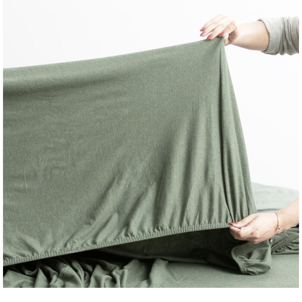 Renee Taylor Comfort T’s Organic Cotton Jersey Sheet Set Olive