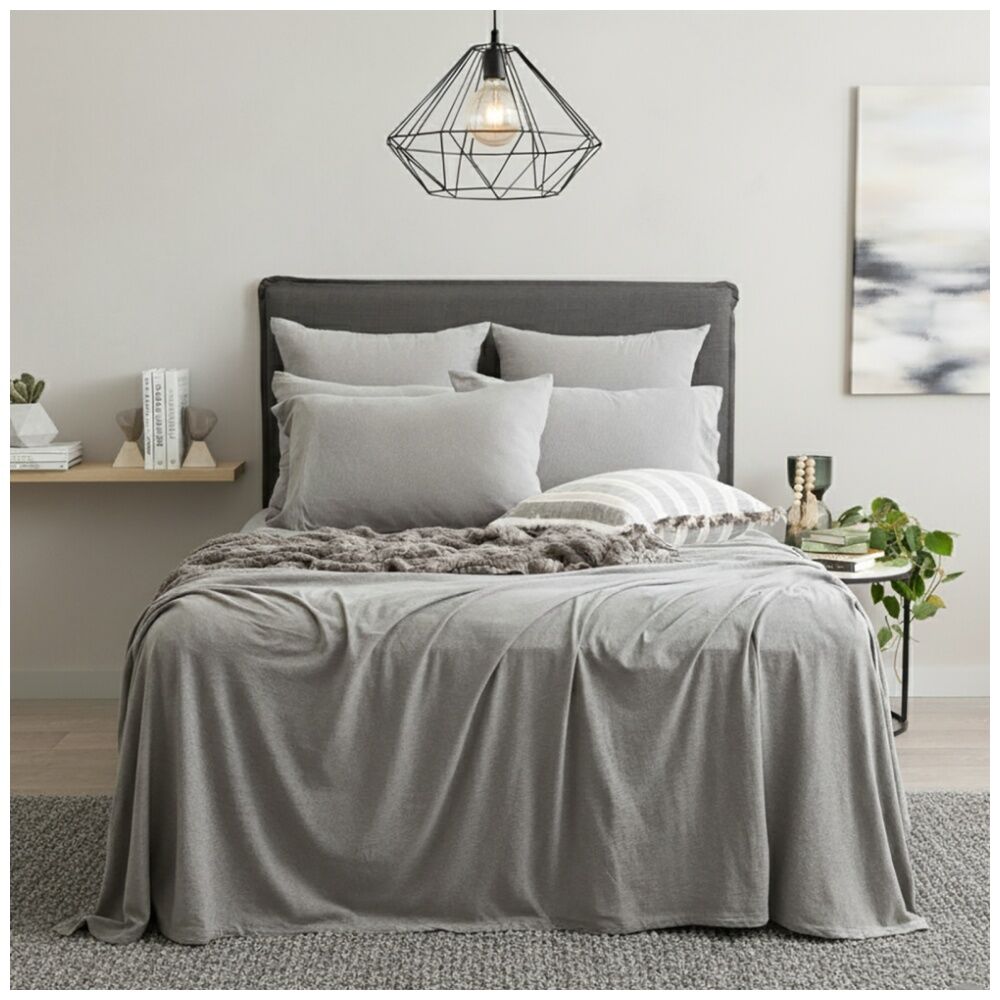 Renee Taylor Comfort T’s Organic Cotton Jersey Sheet Set Charcoal