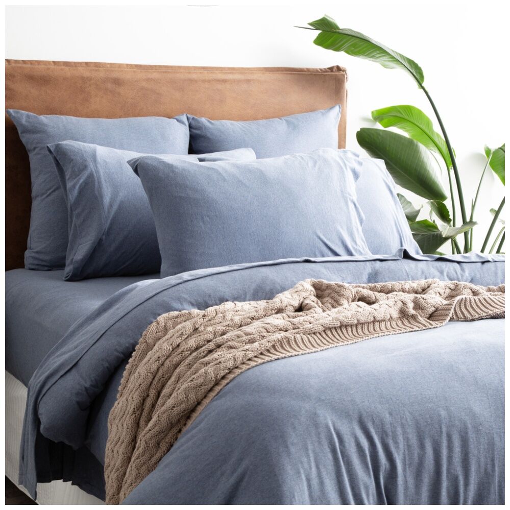 Renee Taylor Comfort T’s Organic Cotton Jersey Quilt Cover Set Ink