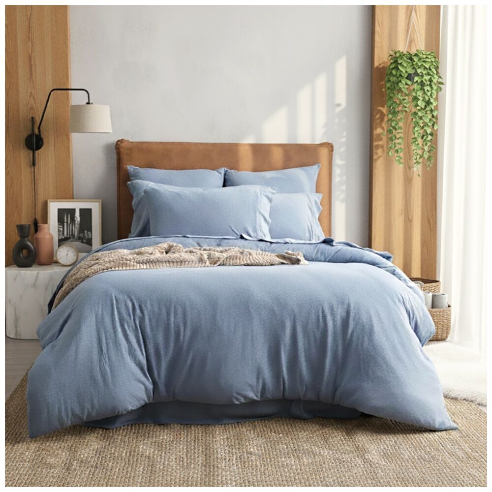 Renee Taylor Comfort T’s Organic Cotton Jersey Quilt Cover Set Ink