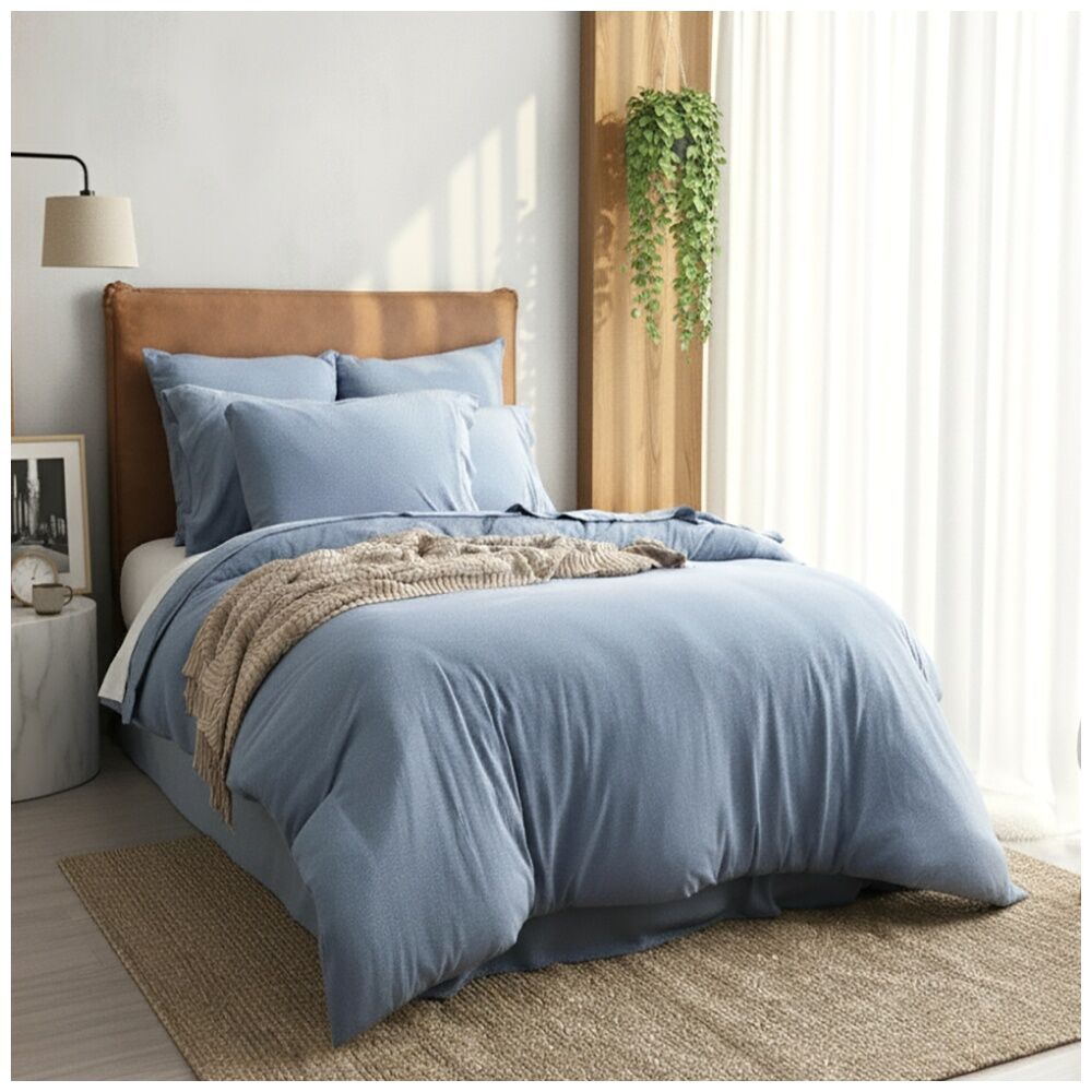 Renee Taylor Comfort T’s Organic Cotton Jersey Quilt Cover Set Ink