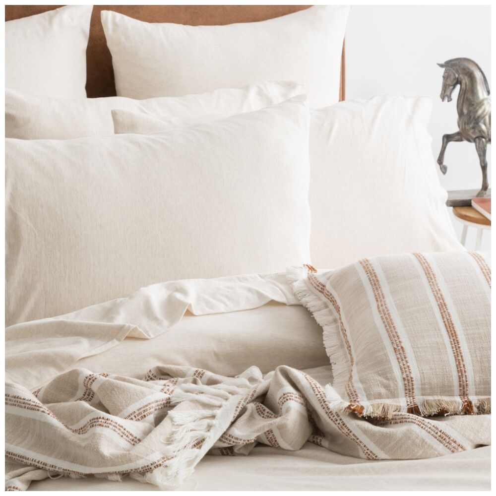 Renee Taylor Comfort T’s Organic Cotton Jersey European Pillowcase Oatmeal