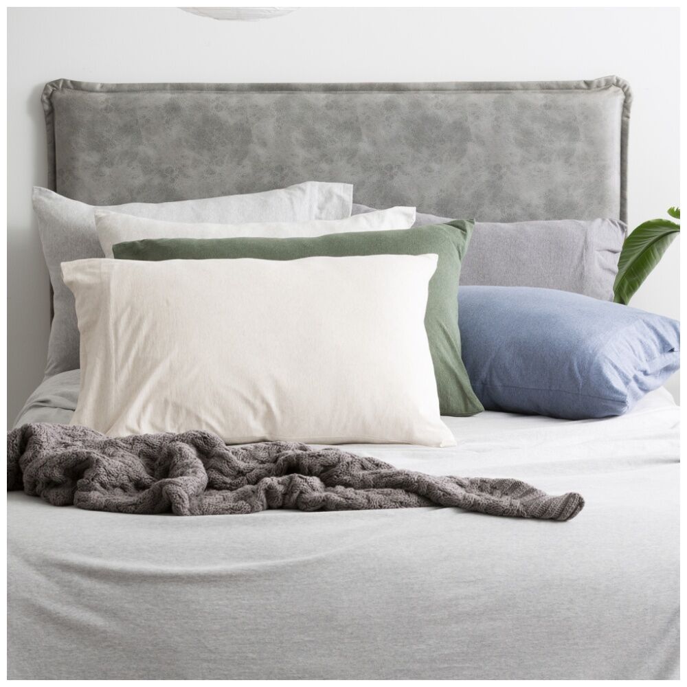 2PK Renee Taylor Comfort T’s Organic Cotton Jersey European Pillowcase Oatmeal