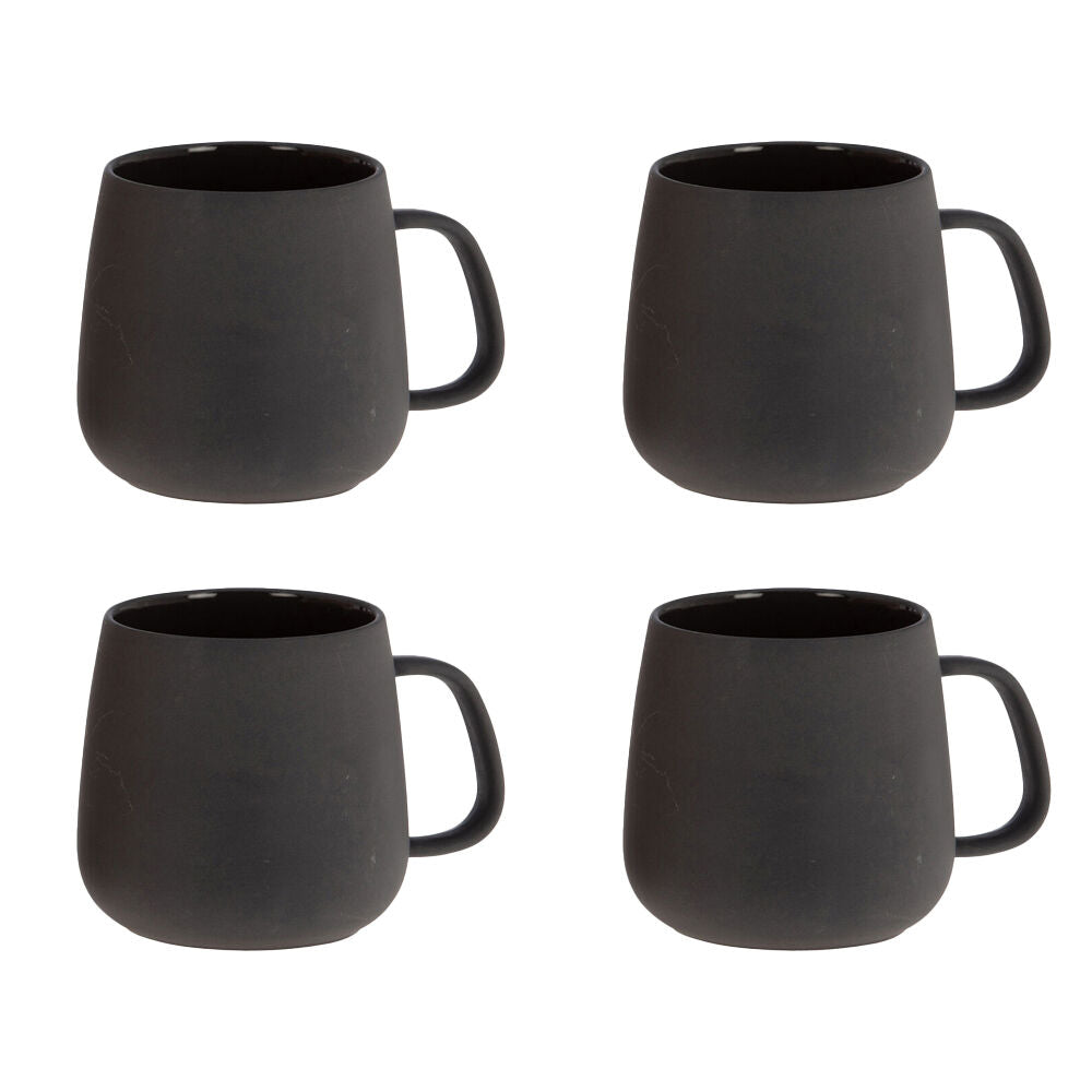 4PK Bramble Bay Summer Blooms Ceramic Everyday Kitchen Coffee Mug Charcoal
