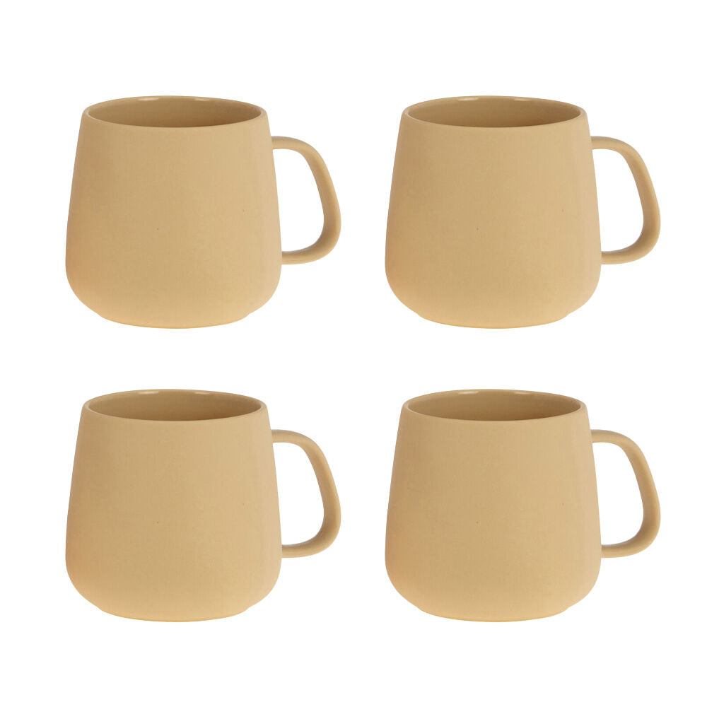 4PK Bramble Bay Summer Blooms Ceramic Everyday Kitchen Coffee Mug Beige