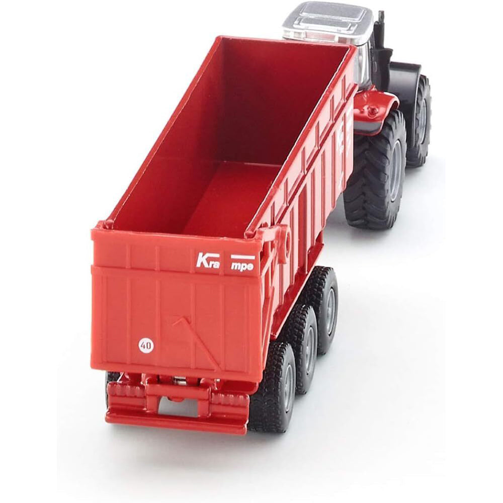 Siku 1:87 Scale Diecast Massey Fergson Tractor w/Trailer Kids Toy Red 3y+