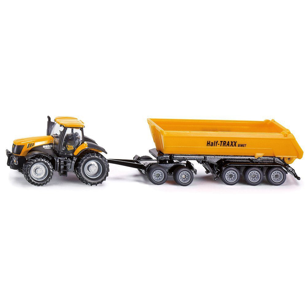 Siku 1858 JCB Tractor w/ Dolly & Tipping-Trailer 1:87 191mm Kids Toy 3y+