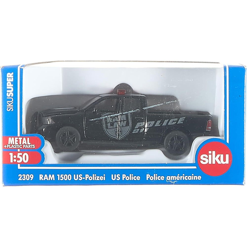 Siku 2309 Dodge US Police Truck 1:50 Scale 121mm Kids Toy Black 3y+