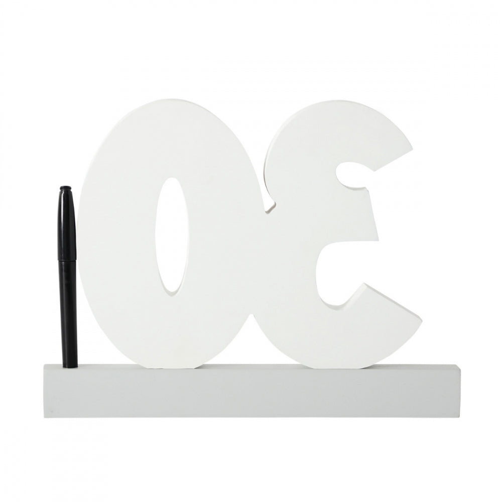 Splosh 30th Birthday Wooden Signature Number w/ Marker 29x21cm - White