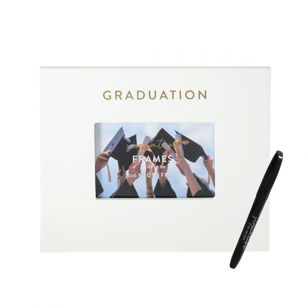 2PK Splosh Graduation Signature Frame w/ Marker 27.5x23cm - White