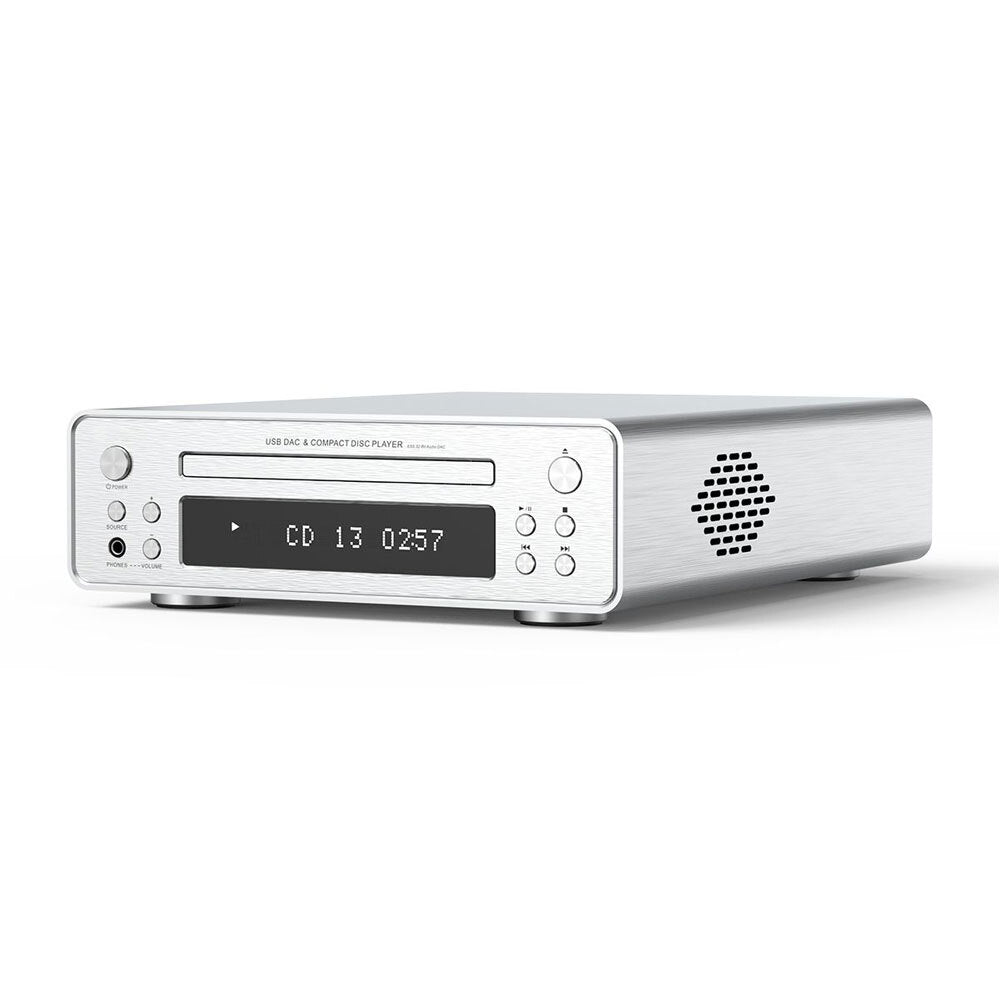 Silcron MaxConnect HiFi CD Player w/ DAC & Bluetooth - Silver