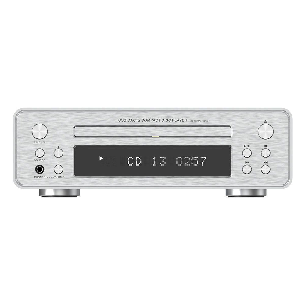 Silcron MaxConnect HiFi CD Player w/ DAC & Bluetooth - Silver