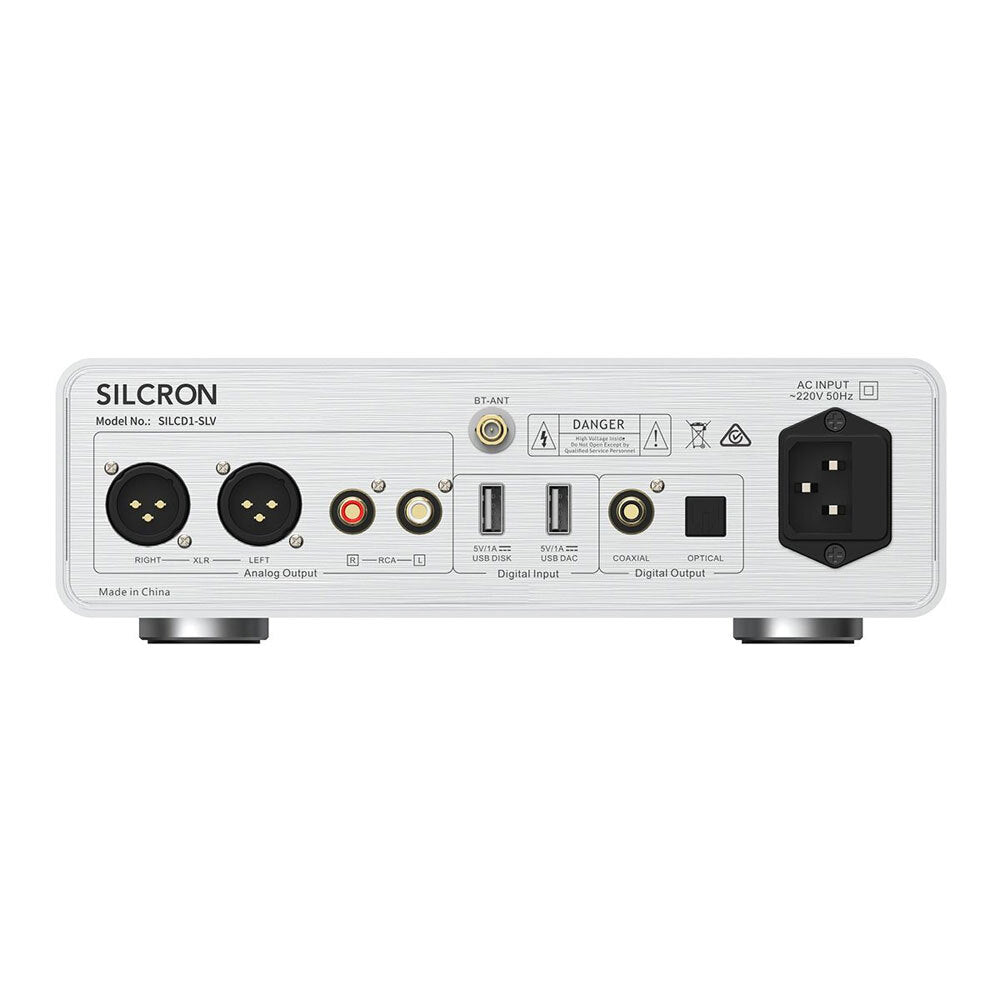 Silcron MaxConnect HiFi CD Player w/ DAC & Bluetooth - Silver