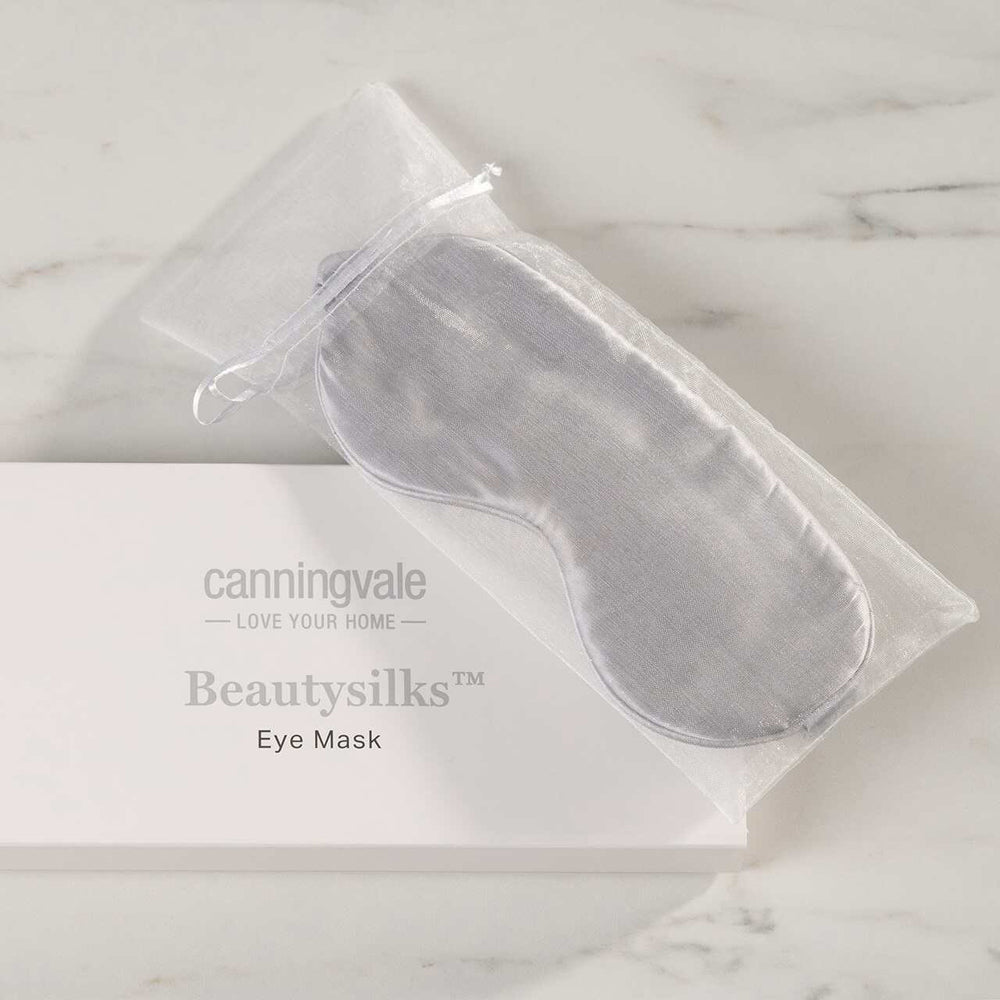 Canningvale Beautysilks Eye Mask Light-Blocking Sleep Aid - Silver