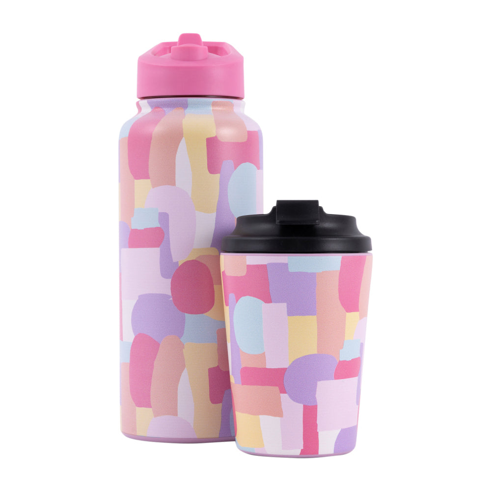 2PK Splosh Sip By Splosh Abstract S/Steel Coffee Cup 380ml