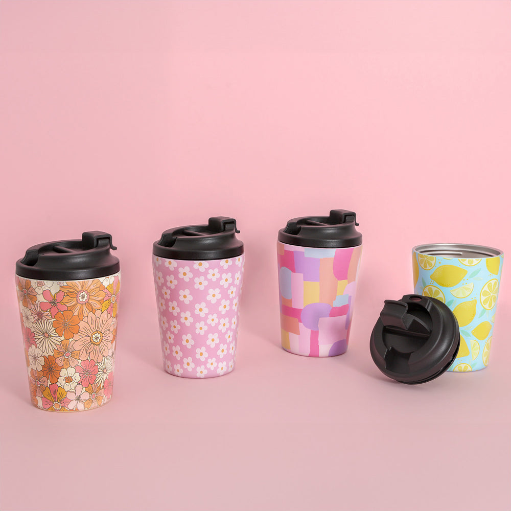 2PK Splosh Sip By Splosh Abstract S/Steel Coffee Cup 380ml