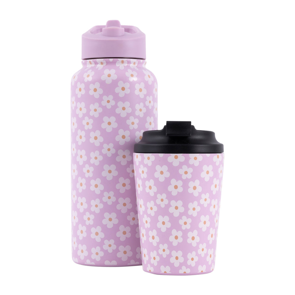 2PK Splosh Sip By Splosh Daisy S/Steel Coffee Cup 380ml