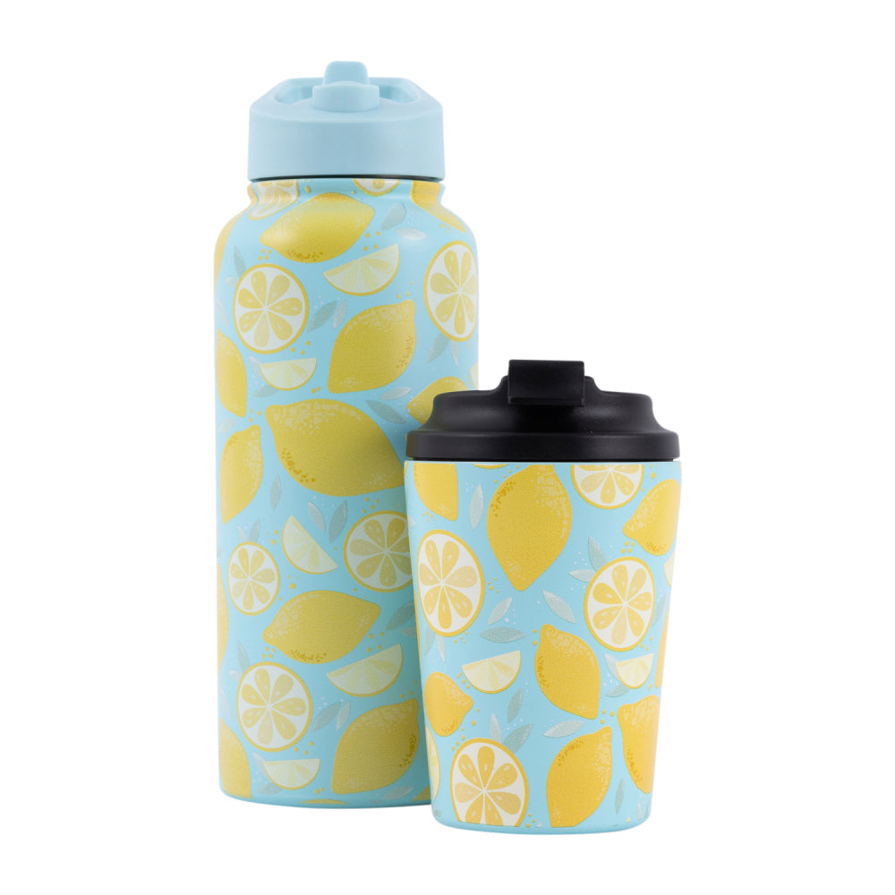 2PK Splosh Sip By Splosh Lemon S/Steel Coffee Cup 380ml