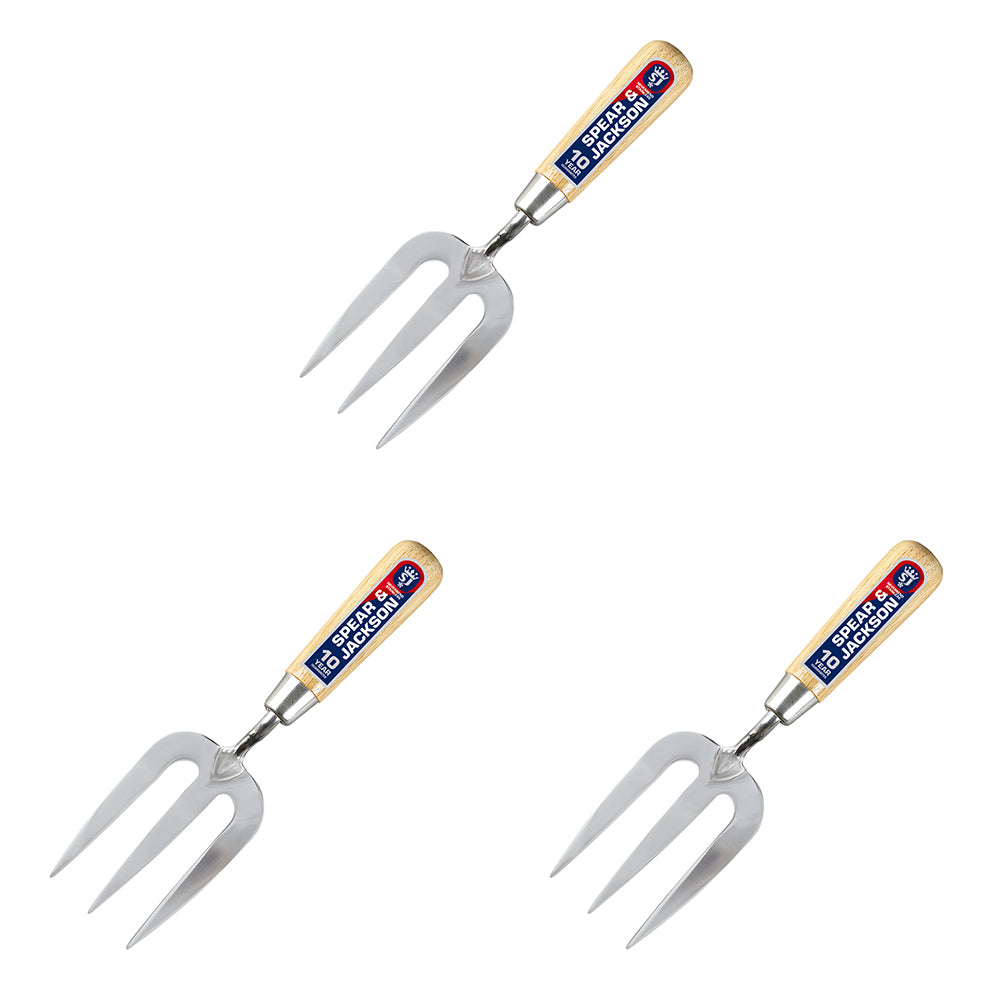 3PK Spear & Jackson Neverbend Stainless Steel Hand Fork