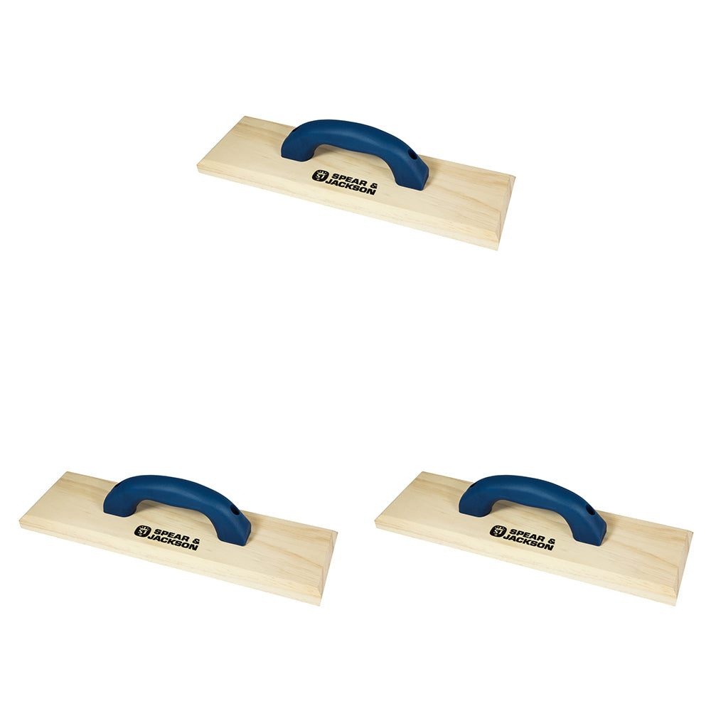3PK Spear & Jackson Pine Timber Float Plastic Handle 375mm - Natural