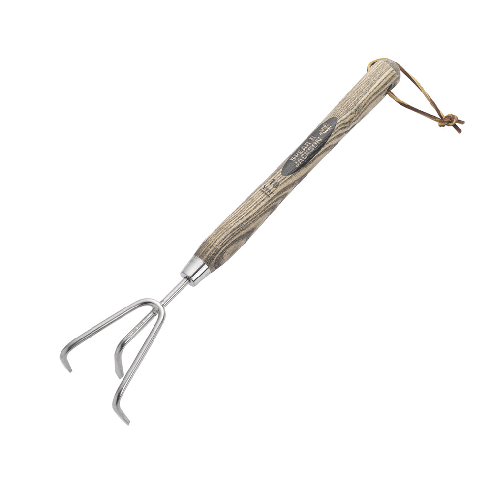 2PK Spear & Jackson Traditional 3-Prong S/S Cultivator Long Handle 28cm