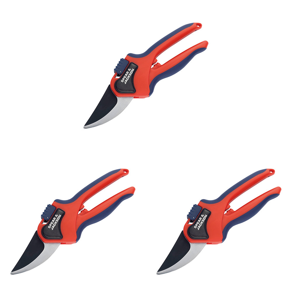 3PK Spear & Jackson Razorsharp Advantage Bypass Secateur - Large