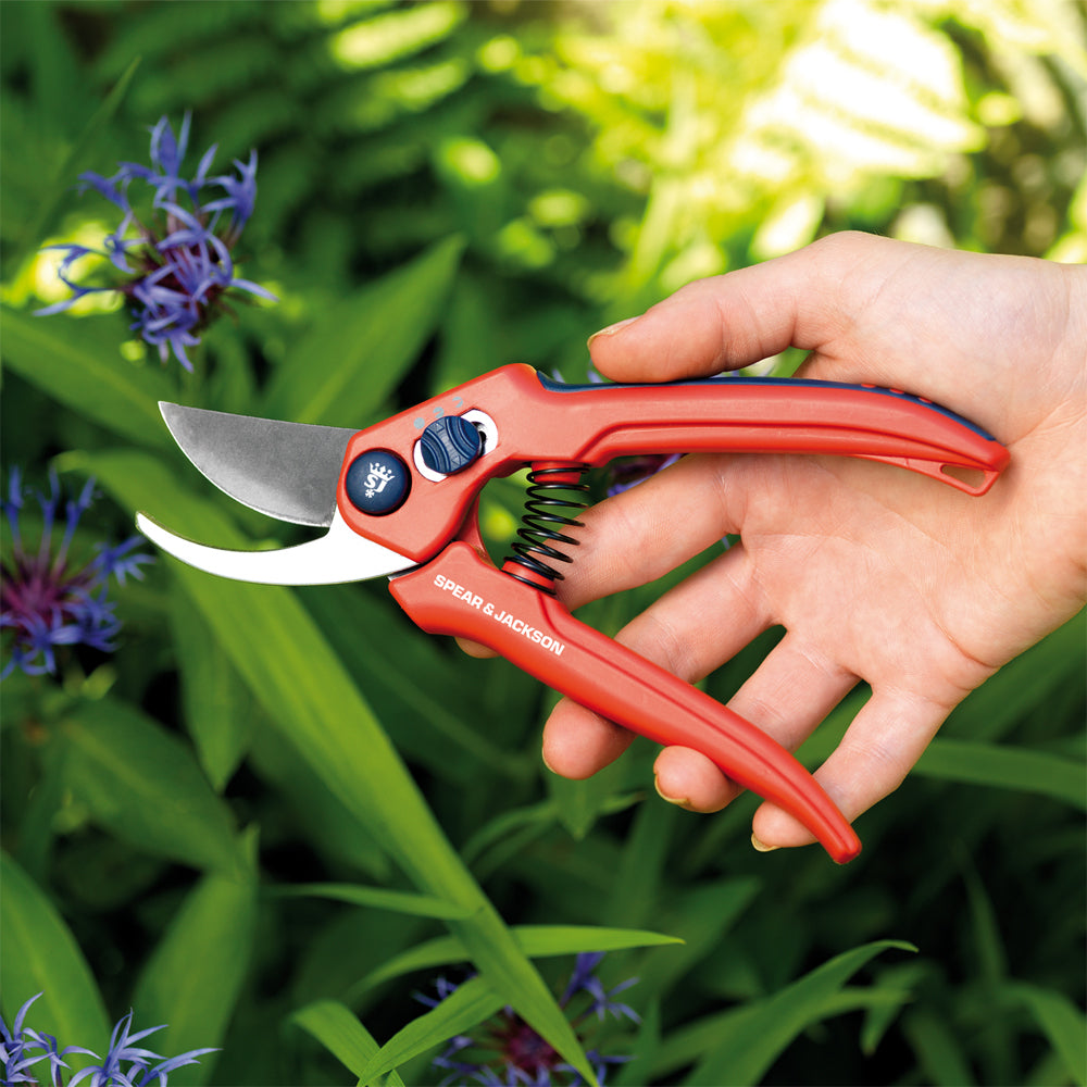 3PK Spear & Jackson Razorsharp Advantage Adjustable Bypass Secateur - Red