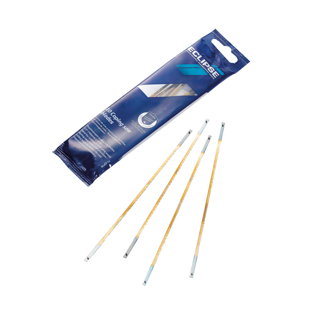 10pc Eclipse Pro Tools 14TPI Coping Saw Blades 165mm - Gold