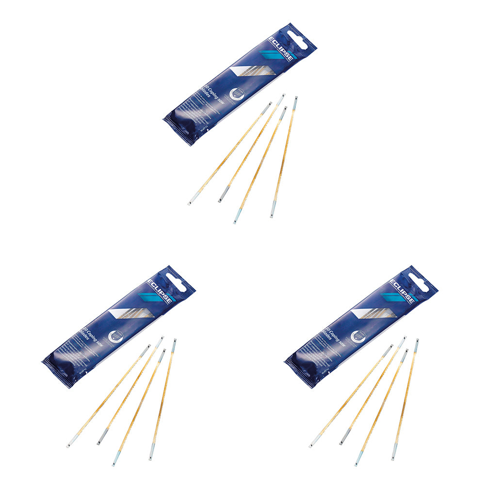 3x 10pc Eclipse Pro Tools 14TPI Coping Saw Blades 165mm - Gold
