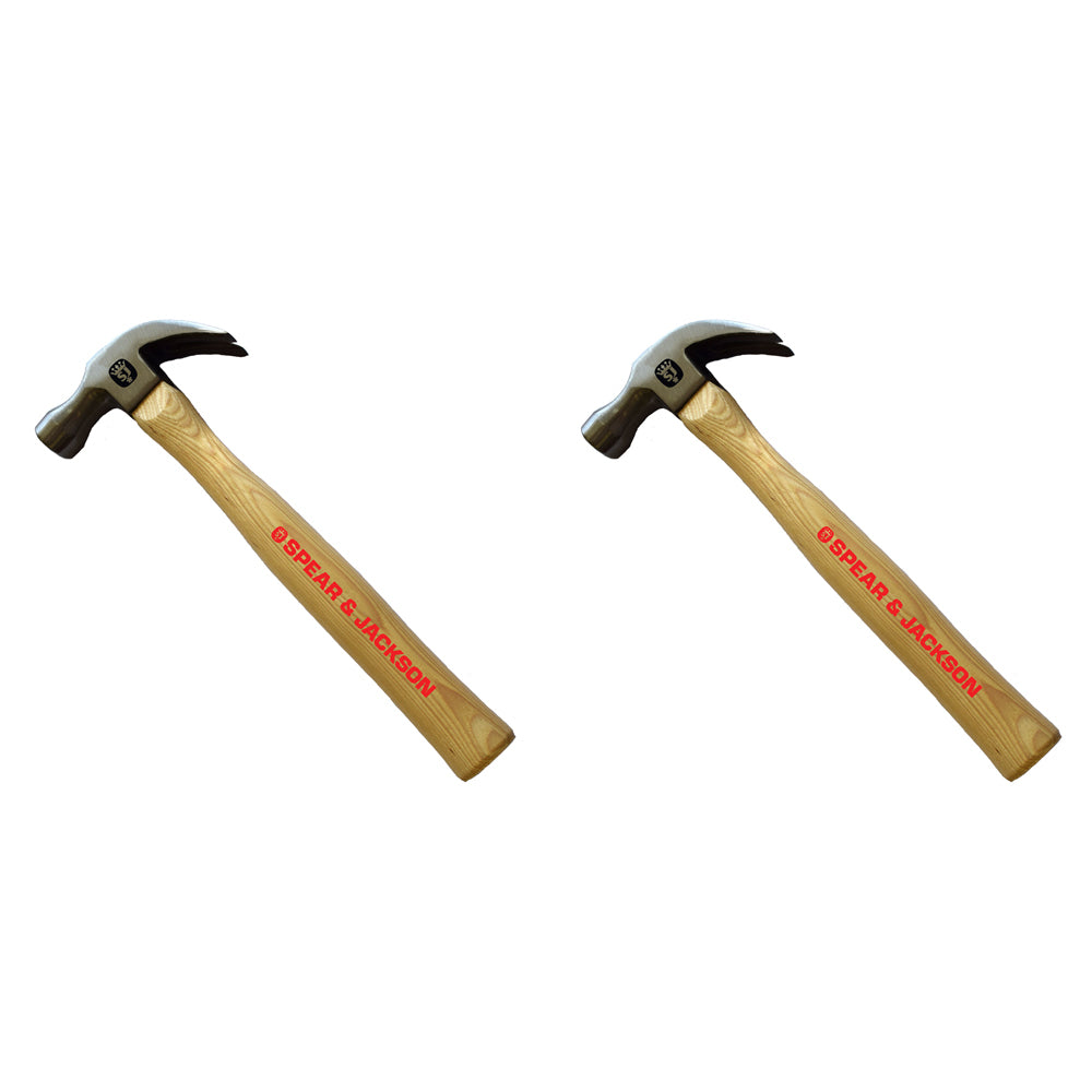 2PK Spear & Jackson Claw Hammer Hickory Handle 24oz/680g