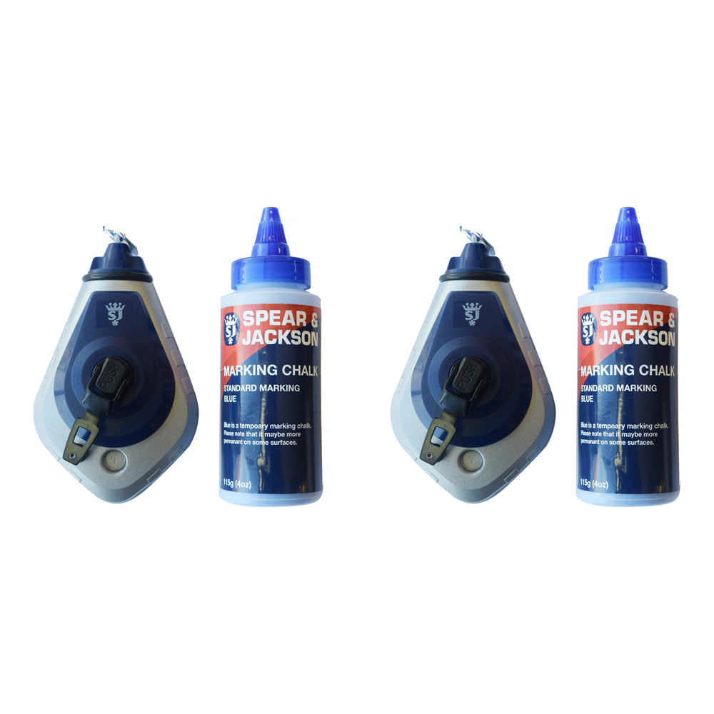 4pc Spear & Jackson Chalk Line Measuring & Marking Glue Set