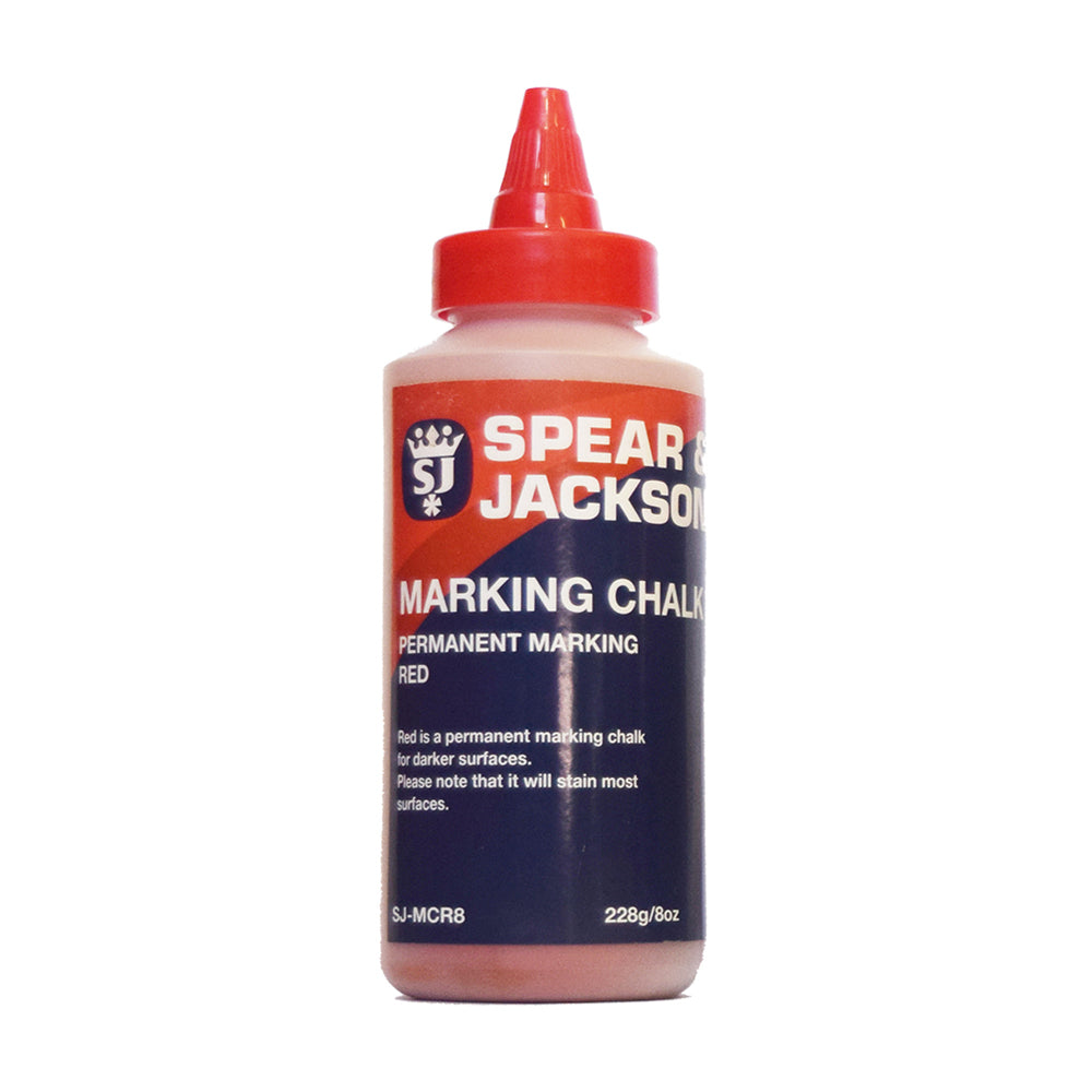 10PK Spear & Jackson Hi-Vis Permanent Marking Chalk 8oz - Red